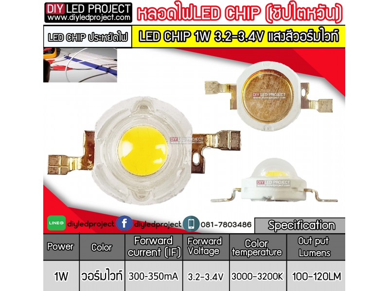 led 1w warm white